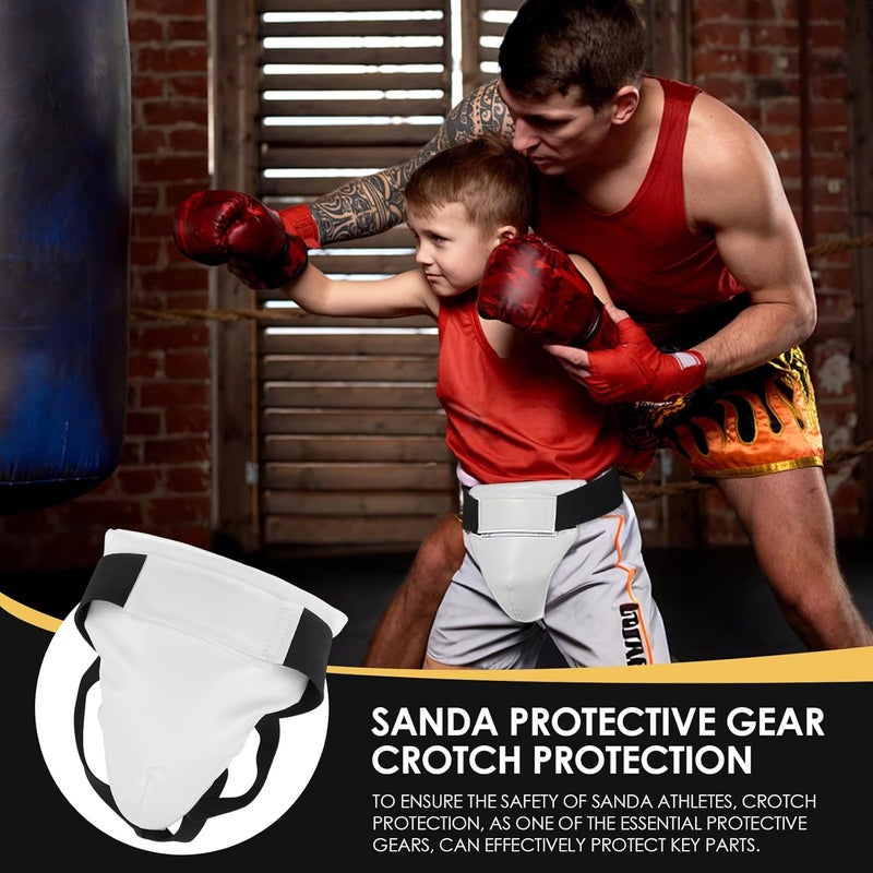 LCJAOF Groin Guard for Men&Boys - Shock-Absorbing Crotch Protector Cup for Taekwondo, Boxing, Kickboxing, Elastic Waistband Abdominal Protector for Fighting Sports Training - Image 3